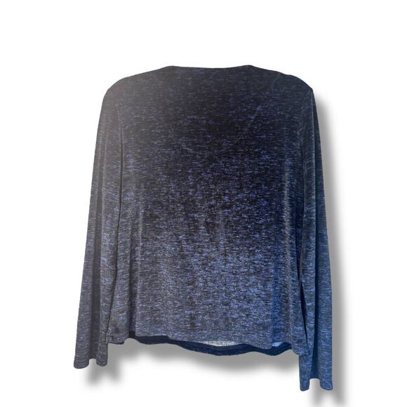 Laura Ashley Y2K Blue Velour V-Neck Top Women Medium 90s/2000s Retro Loungewear - Picture 3 of 3